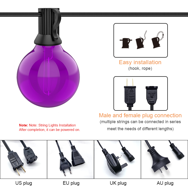 HCP099 G40塑料彩泡LED灯串